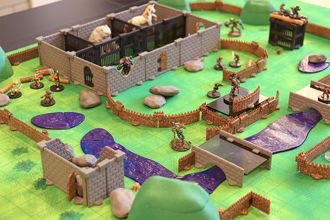 Palisades Fences Kit - Mini Dungeon Castle Cavern DND Terrain for Tabletop RPGs, Dungeons & Dragons, Pathfinder, War Gaming, and More! by DCD (34+pcs, 7ft 8in)