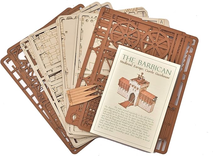 Barbican S Castle Gatehouse - 3D Wooden Puzzle - DIY 28mm Scale Model Building Kit for Adults - Educational Toy - Creative Gift - Tabletop Miniature Terrain Kit