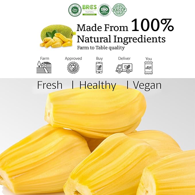 Vinamit Dried Jackfruit Chips | Vacuum Fried Dried Jackfruit | 8.8 oz Bag | Naturally Sweet & Crispy | Gluten-Free, Vegan, Non GMO | High Fiber Snack | Perfect for Gifting, Travel, Clean Eating