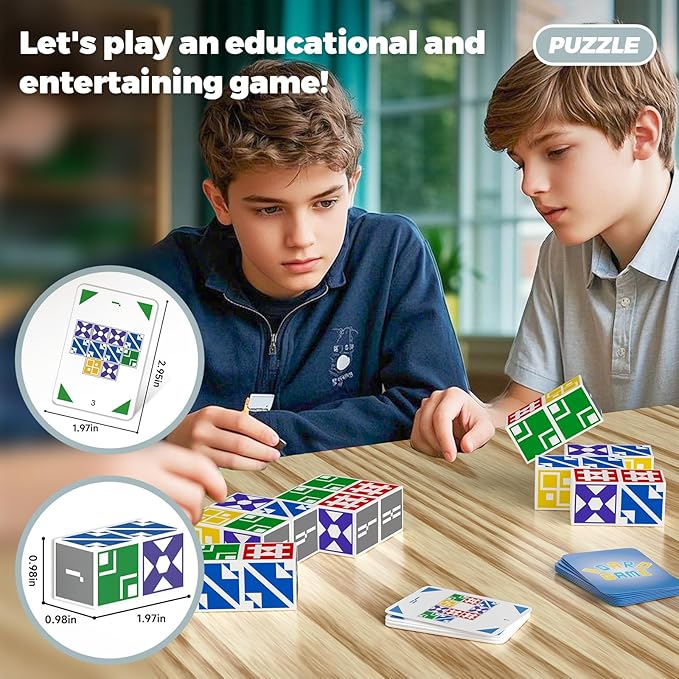 Family Board Game for Kids & Adults, Block Puzzle Games for Boys & Girls Ages 4-8 8-12, 2+ Player Card Matching Puzzles for Children 3+ Year Olds
