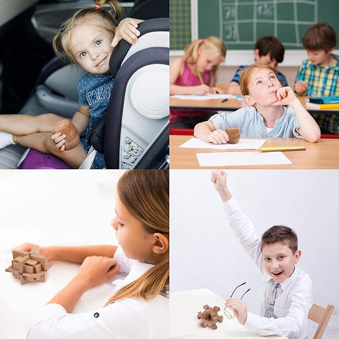 Sharp Brain Zone Wooden Brain Teaser Puzzles for Adults & Kids (Barrel Wooden Brain Teaser)