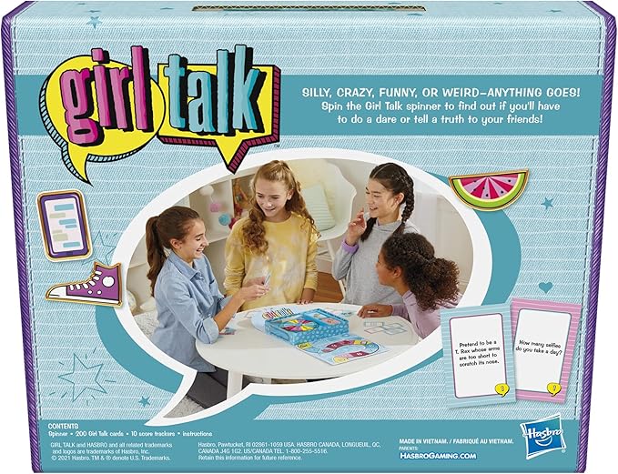Hasbro Gaming Girl Talk Truth or Dare Board Game for Teens and Tweens, Inspired by The Original 1980s Edition, Ages 10 and Up, for 2-10 Players
