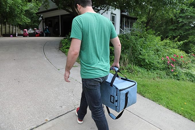 Board Game Bag - [Backpack/Shoulder Strap/Luggage Slip] - Padded Board Game Carrier (Ruby Red)