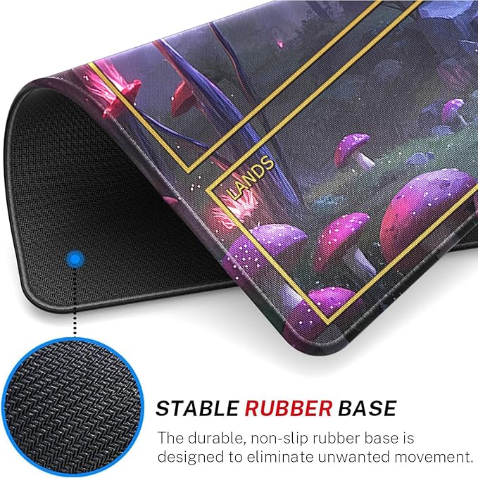 MTG Playmat Stitched Edges, Game MTG Mat for MTG TCG 24 x 14 inches Trading Card Inked TCG Playmats with Storage Bag Smooth Rubber Surface Battle Game