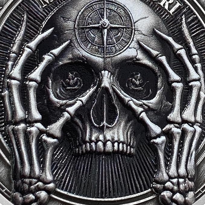 Memento Mori Coin Momento Mori Coin Skull Coin Stoic Gifts Memento Mori Calendar Living Memento Mori Amor Fati Coin (Facepalm Skull)