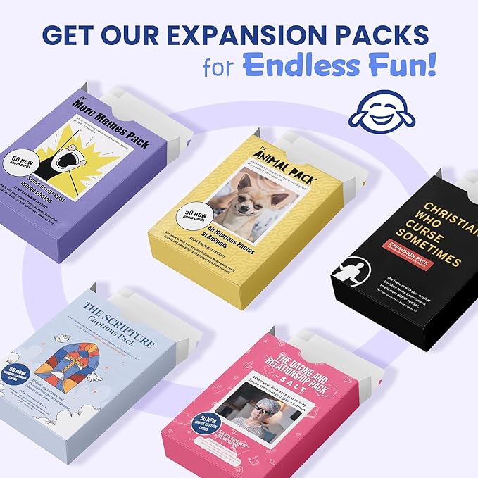 for Family Fun– Clean, Hilarious Bible Game with 75 Memes & 360 Faith-Based Captions – Family Meme Game, Christian Gift for Teens & Adults 10+, & Youth Group Bible Card Game