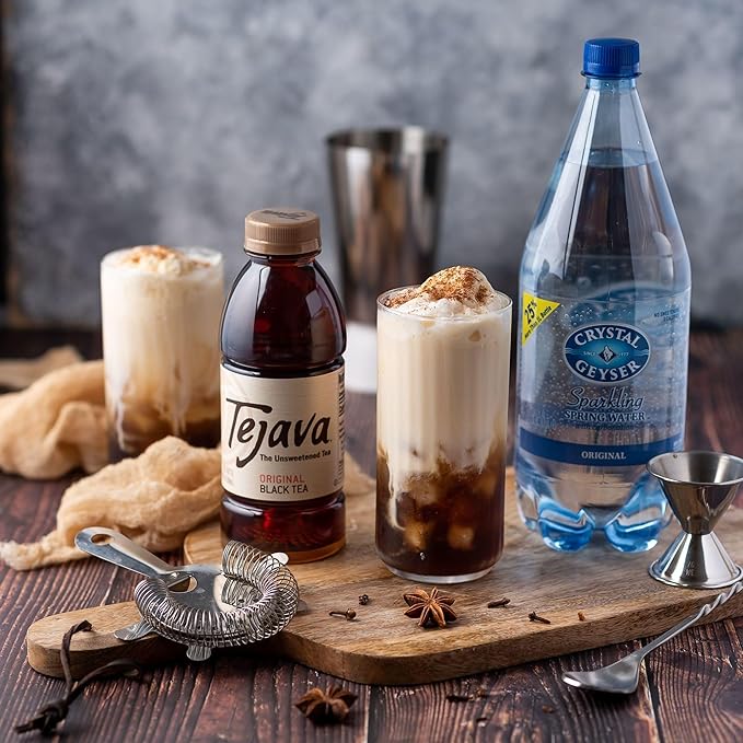 Tejava Original Unsweetened Black Iced Tea, 12 Pack, 16.9oz PET Bottles, Non-GMO, Kosher, No Sugar or Sweeteners, No calories, No Preservatives, Brewed in Small Batches