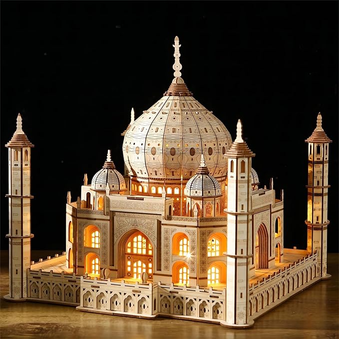 3D Wooden Puzzles Persian Love Palace Kits Includes Light Strip, Brainteaser and Puzzle for Halloween/Birthday,Gifts for Adults and Teens to Build Combination