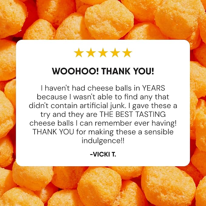 The Good Crisp Company Cheese Balls, Cheddar, 4 Ounce Bags (Pack of 3)