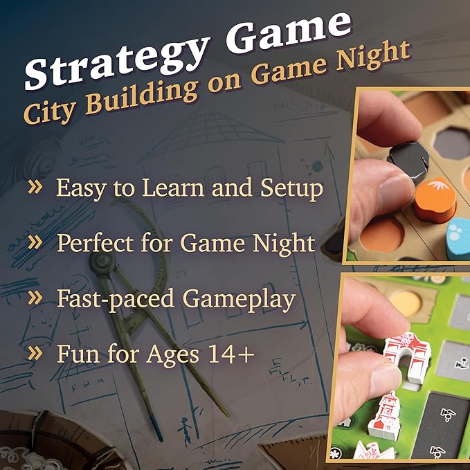 Castellans Board Game - Valeria Universe of Games - Strategy Board Game with Dice Drafting, Resource Management, and Area Control. Game Night for 1-5 Players, Solo Game Mode