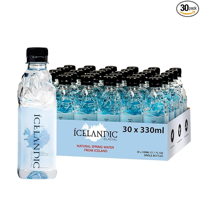 Icelandic Glacial Natural Spring Alkaline Water, 11.16 Fl Oz (30 Count)