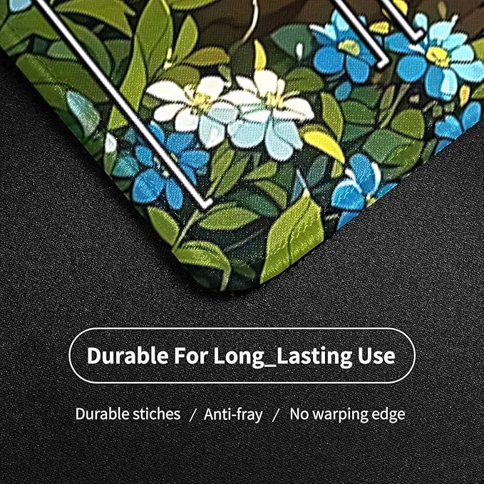 MTG Playmat- Stitched Edges Forest TCG Playmat-Non-Slip Landscape Play Mat Smooth Surface Rubber Base Board Game Mousepad 24x14 inches for Trading Card Game Playing with Storage Bags