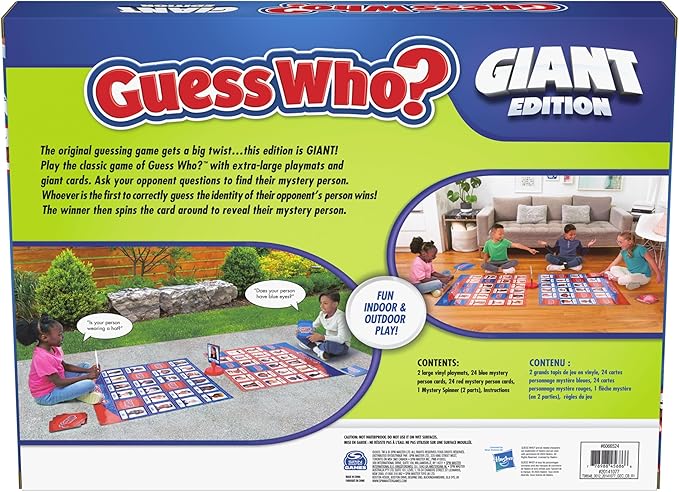 Spin Master Games, Guess Who? Giant Edition, Family Game for Indoor & Outdoor Fun with Big Oversized Board, for Family and Kids, 2-4 Players, Ages 6 & Up
