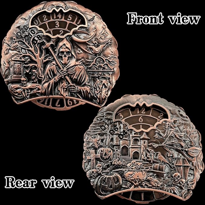 DND Spinner Dice Unique Roulette Dice, D4,D6, D8, D10, D12,D20,D% 7-in-1 Metal dice, for Dungeons and Dragons and Tabletop Games (Ancient Red Coppe- Spectre)