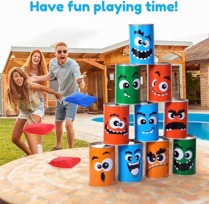 Hungdao 3 Sets Carnival Games Combo Set, Dart Board with Balls Plastic Cones Ring Bean Bags Toss Game for Boys Girls Adults Family Birthday Yard Indoor Outdoor(Vibrant Color, Fun Style)