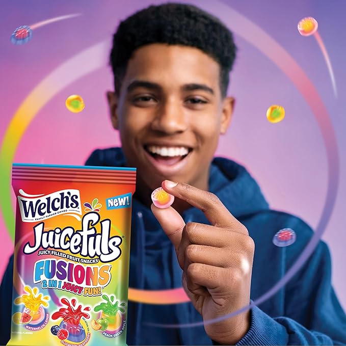 Welch's Fruit Snacks, Juicefuls Fusions, Assorted Fruit Flavor, Bulk Pack, Gluten Free, Natural Colors & Flavors, 4oz (Pack of 12)