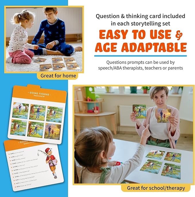 SPARK INNOVATIONS Sequencing Cards, Speech Therapy, Autism Therapy, SEL, Problem Solving, Social Skills, Picture Cards, ESL, English Language Learners (Set 2)