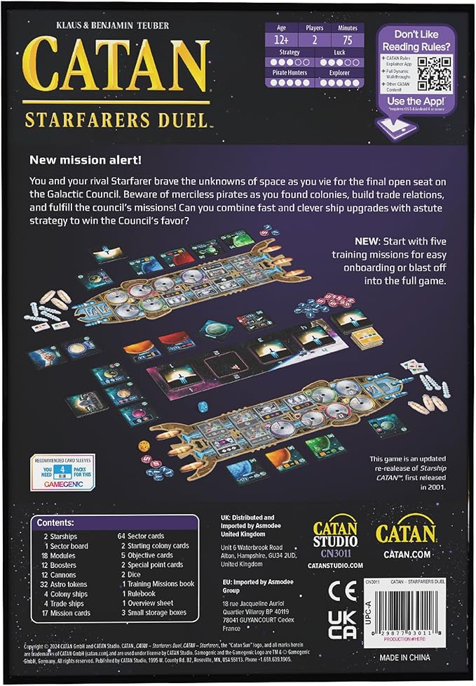 CATAN Starfarers Duel Board Game - A Thrilling Two Player Space Adventure! Strategy Game, Family Game for Kids and Adults, Ages 12+, 2 Players, 120 Minute Playtime, Made by CATAN Studio