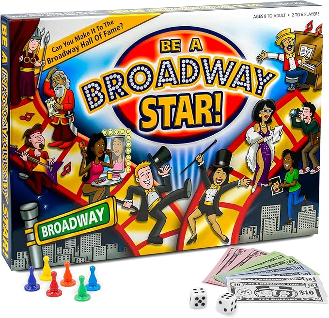 BE A BROADWAY STAR! - The Classic Theater and Musical Trivia Board Game That Puts You in The Spotlight | Party Game for Theater Lovers | Holiday Broadway Gift | 2-6 Players | for All Ages 8+