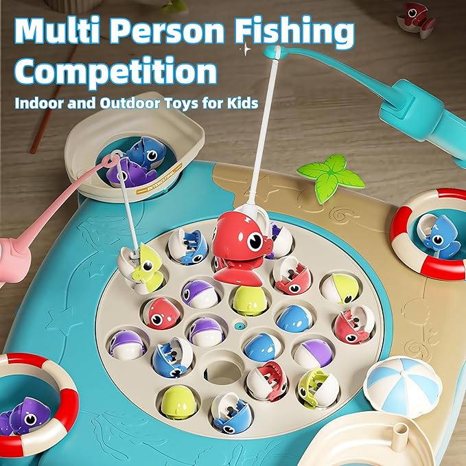 Magnetic Fishing Game for Kids Toddlers 3-8 Years Old, 47-Piece Fishing Toy Set, Fun Fishing Board Game, for 3-8 Year Old Boys Girls