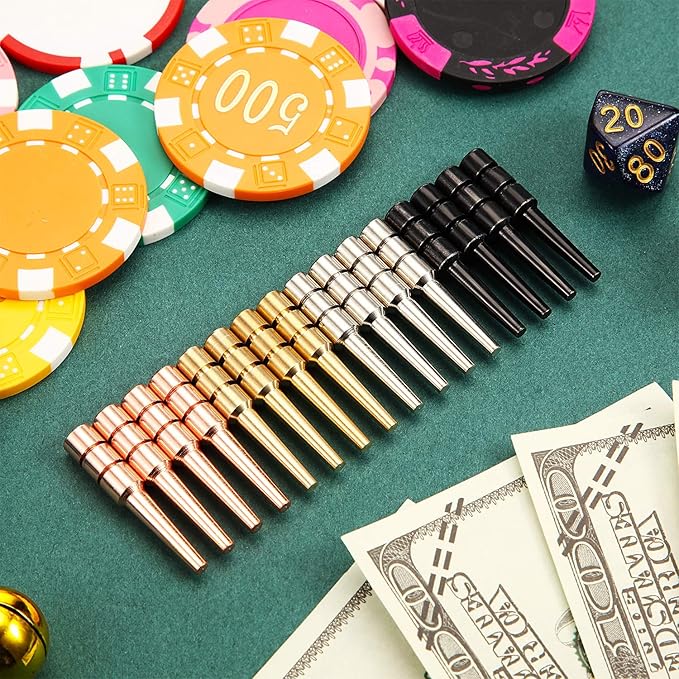 Leitee 96 Pieces Metal Cribbage Board Pegs Fit 1/8 Holes Cribbage Pins with a Tapered Design for Family and Friend Traditional Board Game, 4 Colors