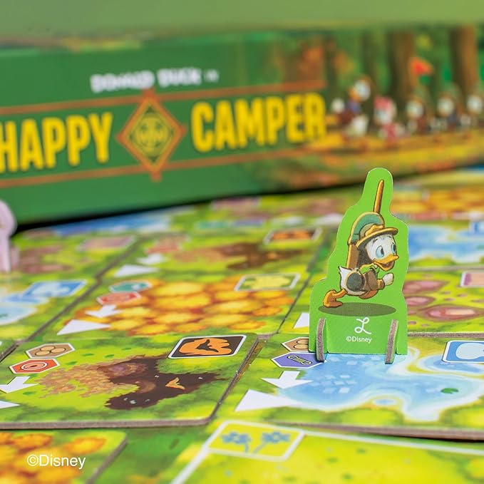 Walt Disney's Donald Duck in Happy Camper - Family Strategy Board Game, Officially Licensed, Family & Kids Ages 8+, 2-5 Players, 30 Min