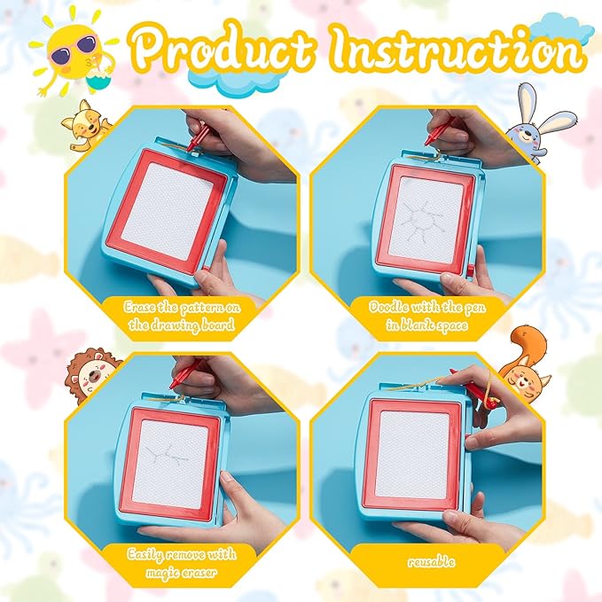 Tinlade 36 Pack Mini Magnetic Drawing Board for Kids, Erasable Mini Doodle Boards, Writing Sketch and Painting Pad Set, Small Magnetic Drawing Boards for Classroom Rewards Party Favors