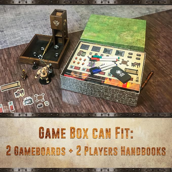 Melee Mats DND Map Starter Kit for Dungeons & Dragons Game - 22” x 26" Double Sided, Wet/Dry Erase Battle Terrain Grid - Ultimate Tabletop Board Gaming Experience with Accessories