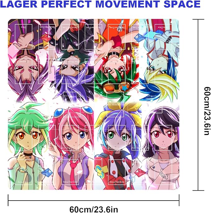 Card Rubber Mat - 2 Player, Square playmat for Gamer 60x60cm/23.6x23.6inch