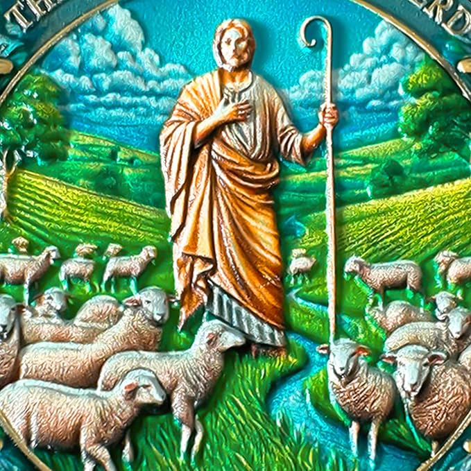 40 Jesus Shepherding Religious Coin Inspirational Bible Verse Medallion Faith-Based Gifts for Spiritual Encouragement for Men & Women