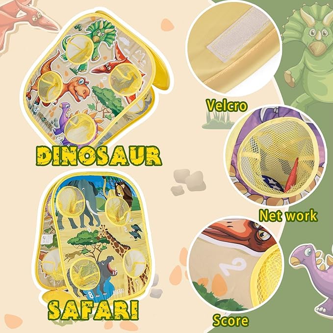 Bean Bag Toss Game - Double Sided Kids & Adults Cornhole Board, 8 Colorful Beanbags, Collapsible Indoor Outdoor Games for Family Fun