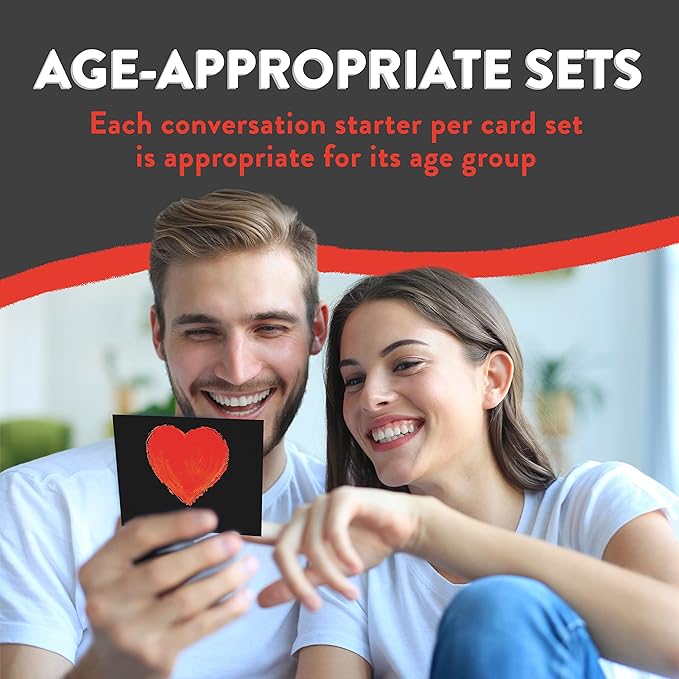 Conversation Cards Set for Kids & Adults - 202 Family Conversation Starters for Deeper Connection for Couples & Children - Engaging & Fun Connection Cards for Ages 3-103 - Help Improve Family Bonding