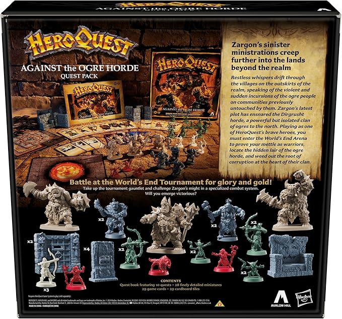 Avalon Hill Heroquest Against The Ogre Horde Quest Pack | Roleplaying Game | Ages 14+ | 2 to 5 Players | Requires HeroQuest Game System to Play, Multicolor, Pack 1