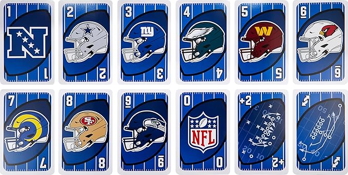 Mattel Games Giant UNO NFL Game for Kids, Adults & Family with Oversized Card, Collectible Deck for Fans