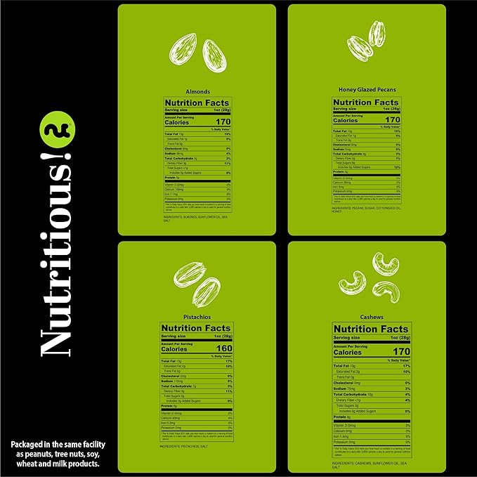 NUT CRAVINGS - Mixed Nuts Gift Basket in Black Gold Box (4 Assortments) Food Arrangement, Healthy Snack Care Package, Kosher