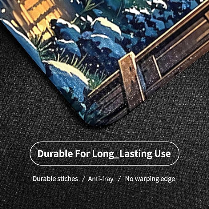 MTG Playmat- Stitched Edges Forest TCG Playmat-Non-Slip Landscape Play Mat Smooth Surface Rubber Base Board Game Mousepad 24x14 inches for Trading Card Game Playing with Storage Bags