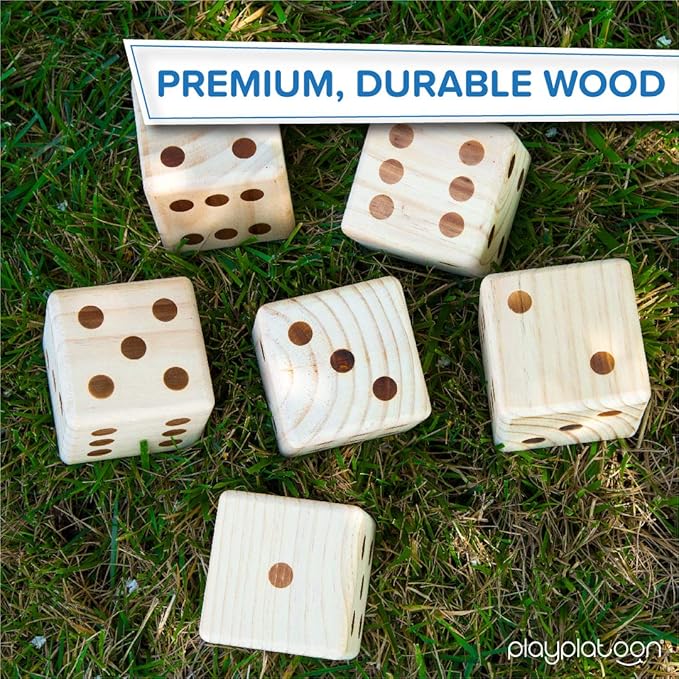 Play Platoon Lawn Dice - Giant Wooden Yard Dice Game for Playing Endless Outdoor Games