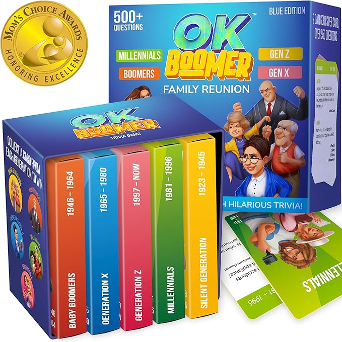 QUOKKA OK Boomer Family Game - Volume II - Board Games for Family Night - Trivia Card Games for Adults & Families Volume ll - Fun Party Millennials vs Boomers Game for All Ages 15+