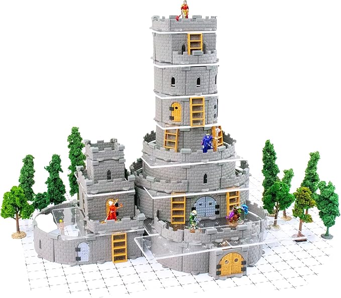 Modular Castle System: Tabletop & RPG Terrain Game Set for Dungeons & Dragons, Pathfinder, Castles & Crusades, 13th Age, Runequest, Asunder, Zombicide, and More! - Wizard Set (400+ Pieces)
