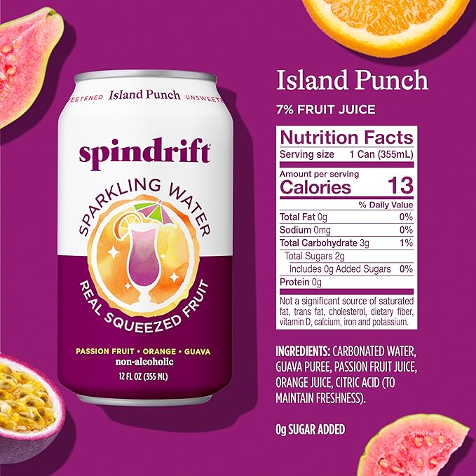Spindrift Island Punch Can 12 Ounce (Pack of 24)
