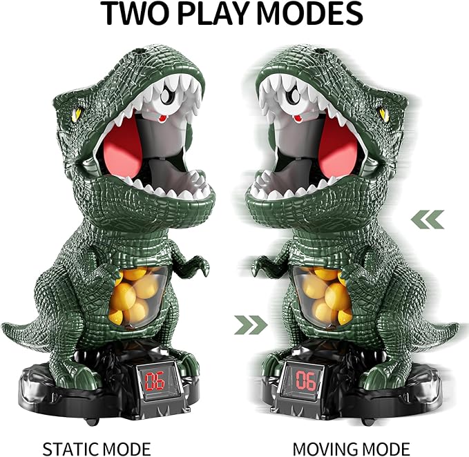 Babyhome Movable Dinosaur Shooting Toys for Kids 3 4 5 6 7+ Years, Tyrannosaurus Shooting Game with Water Mist Spray and Pterosaur Air Pump Foam Shooting Toys (Navy)