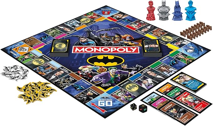 Monopoly Batman Edition Board Game | Monopoly Game for Batman Fans | Ages 8 and Up | 2 to 4 Players | Family Games | Strategy Games for Kids and Adults (Amazon Exclusive)