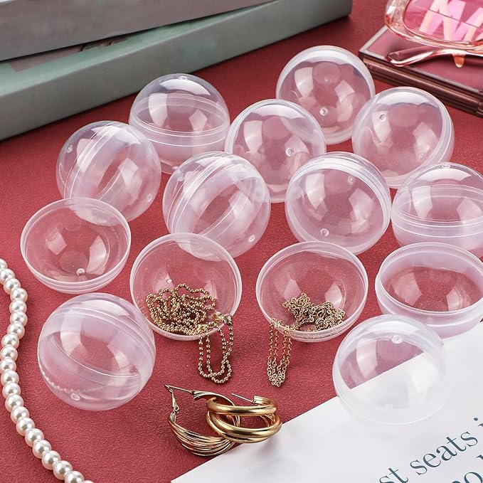 Sosation 150 Pcs 2 Inch Gumball Vending Machine Capsules Empty Round Capsules Plastic Containers Toy Supplies for Easter Prizes Party Favors