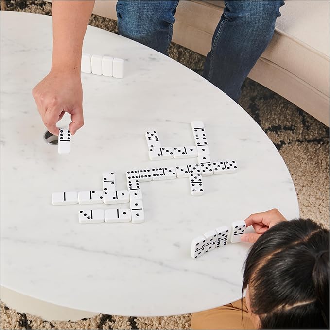 Spin Master Games, Cardinal Legacy Deluxe Double-6 Dominoes, Classic Board Game Set of 28 Dominoes in Lined Wooden Case, for Kids & Family, 1-4 Players, for Ages 8 & Up