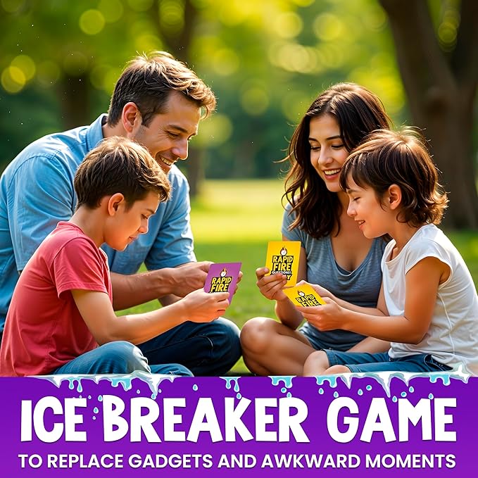QUOKKA Family Conversation Cards Game - Break The Ice Game for Kids and Families - Icebreaker Cards with 500+ Questions - Family Games for Kids 8-12 - Perfect for Family Night I Premium Version