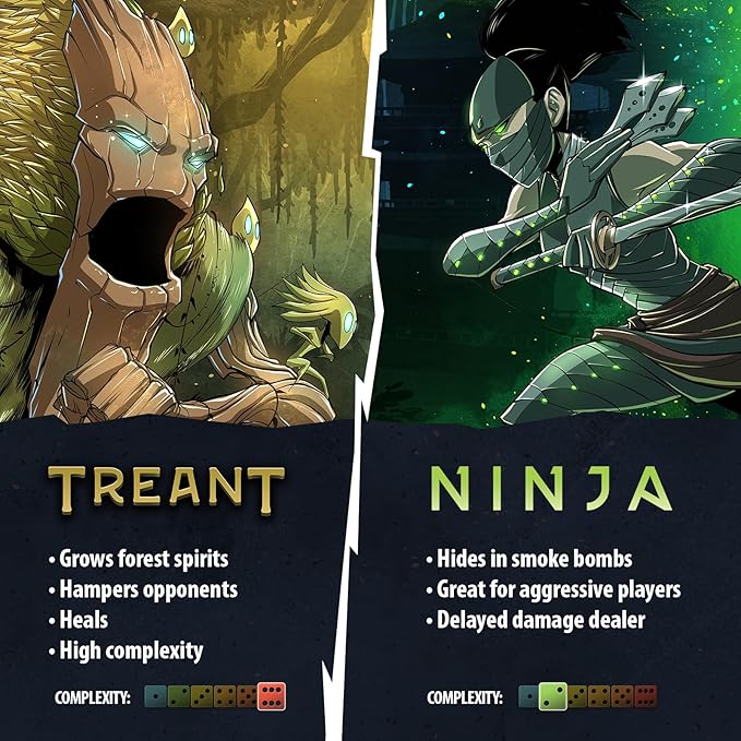 Two Hero Box - Treant v Ninja - Fast Playing Collectible Tabletop Game