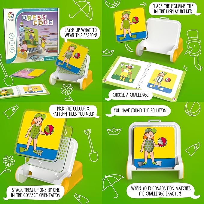 SmartGames 5 Little Birds Wooden Deduction Game for Ages 5 - Adult with 60 Challenges