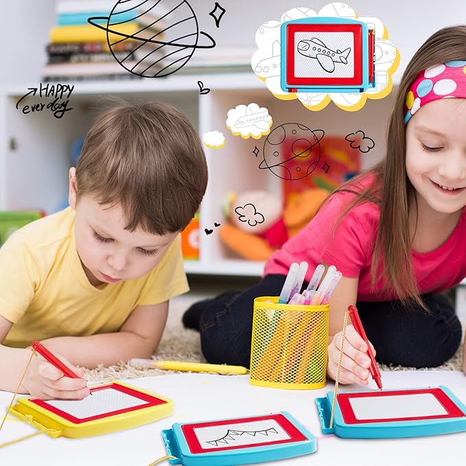 Tinlade 36 Pack Mini Magnetic Drawing Board for Kids, Erasable Mini Doodle Boards, Writing Sketch and Painting Pad Set, Small Magnetic Drawing Boards for Classroom Rewards Party Favors