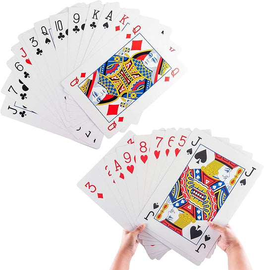Super Z Outlet Giant Jumbo Deck of Big Playing Cards Fun Full Poker Game Family Party Set - Measures 10 x 14.5 Inches