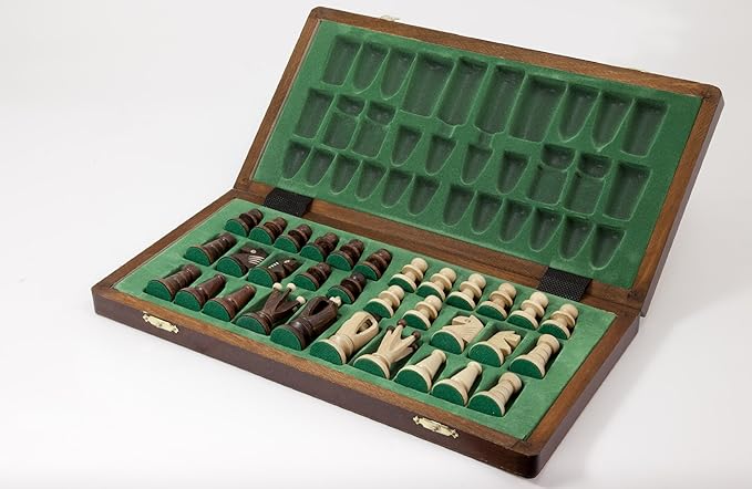 Wegiel Handmade Royal 36 European Chess Set - Wooden 14.2 Inch Board Hornbeam & Sycamore Pieces